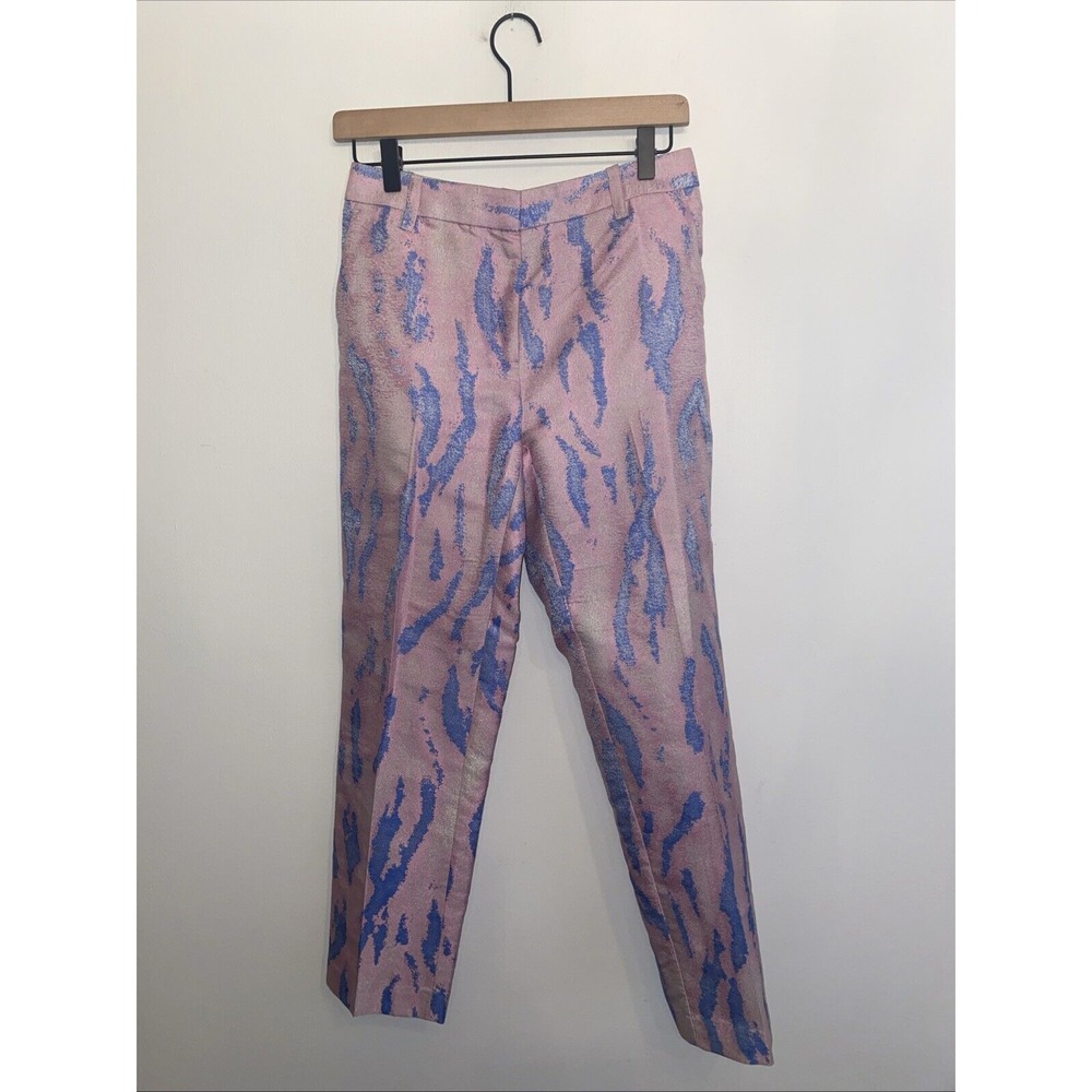 Women's 3.1 Phillip Lim Pink Blue Animal Print Silk‎  Pants Size 4